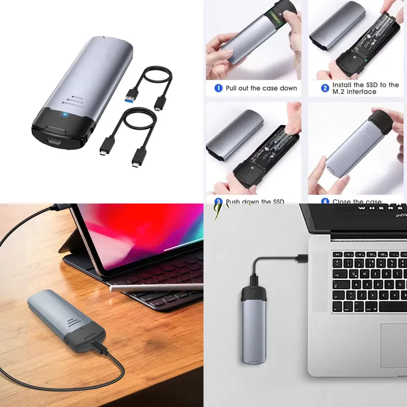 External Ssd - M2 NVMe SSD Kutusu 10Gbps Alüminyum